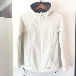 BURTON FLUFFY HOODED CREAM JACKET XS EXCELLENT